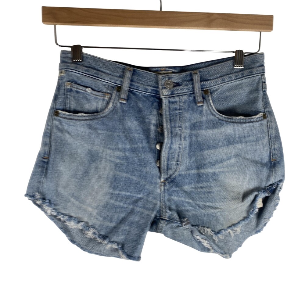 Citizens Of Humanity Shorts Womens 26 Blue Liya High Rise Cutoff 2.5" Inseam